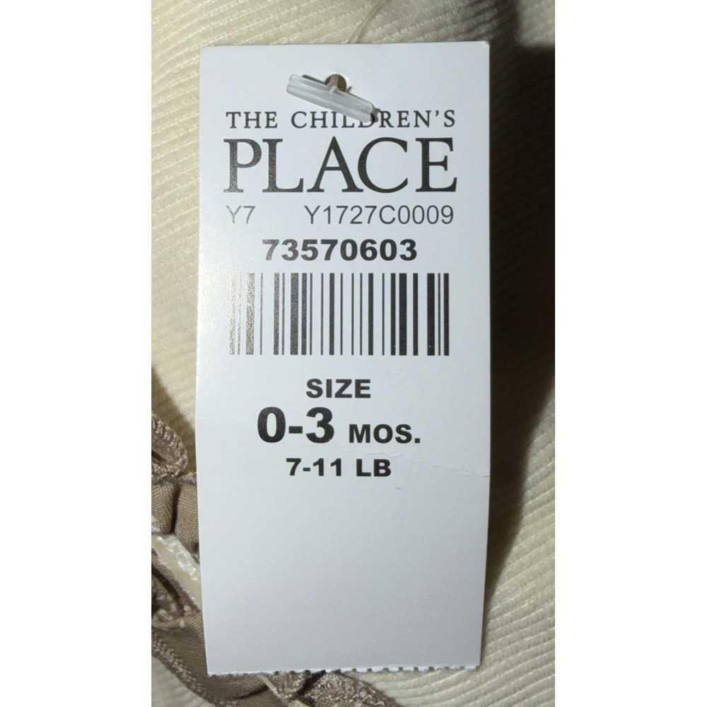 The Childrens Place Floral Lace Adorable Dress Corduroy Beige 0-3 Months Cottage - Picture 8 of 9